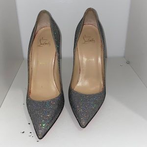 Christian Louboutin Heels So Kate Silver Glitter 120mm Pumps Disco